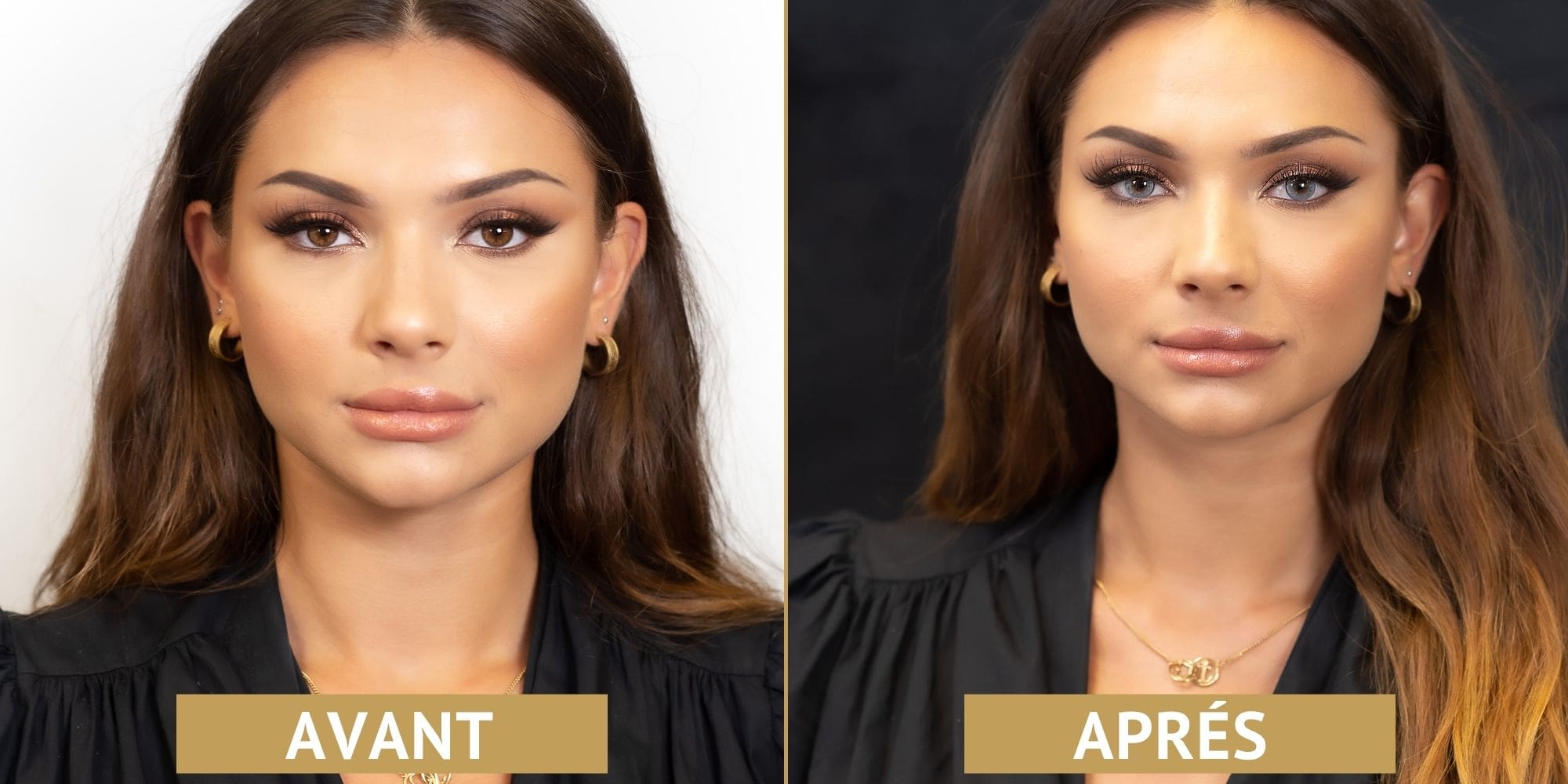 lentilles bleues pour les yeux foncés