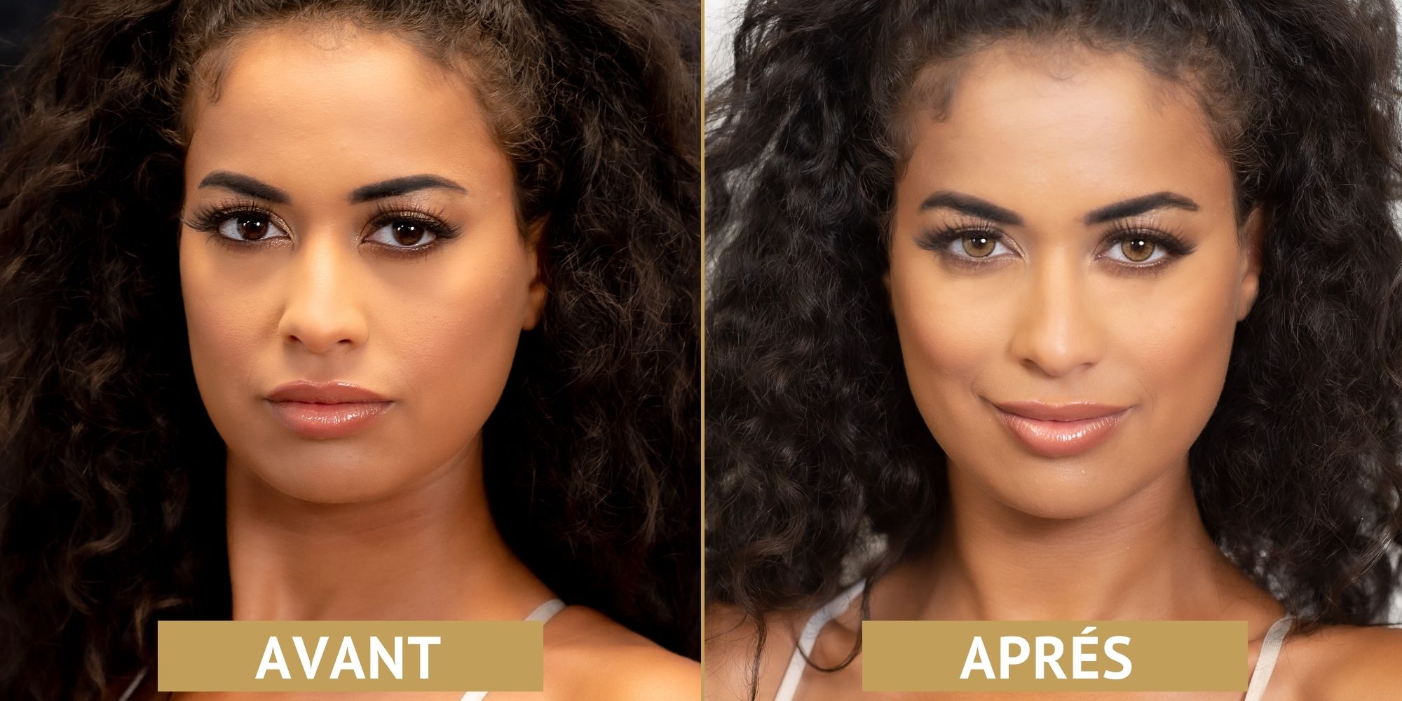 lentilles noisette pour les yeux foncés