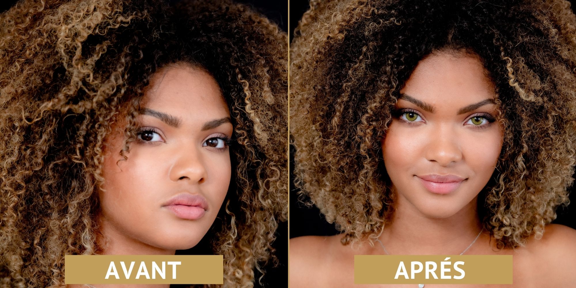 lentilles vertes pour les yeux foncés